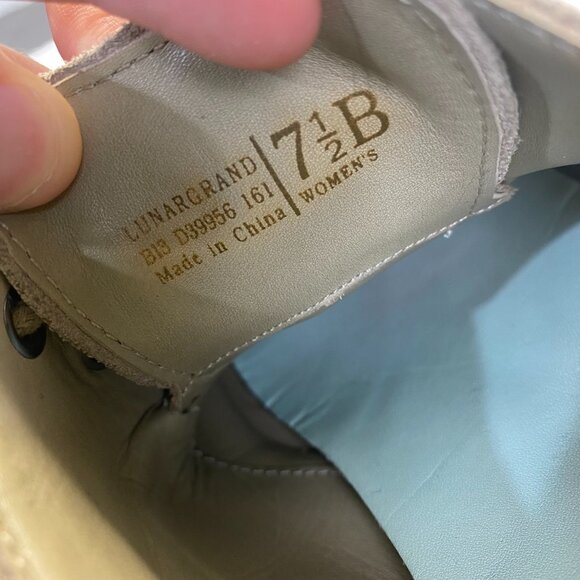 Women Cole Haan D39956 Tan Brown Suede Derby Wingtip Lunargrand shoe 7.5 B Oxfor - Picture 9 of 11